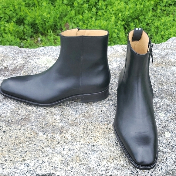 Jean-Baptiste Rautureau Men's Black Leather Ankle Boots Size